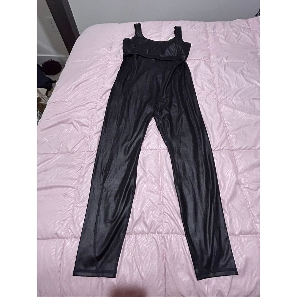 NWT Fabletics K Khardashian Coated Black One Piece Jumpsuit XL cut out back - Picture 14 of 14